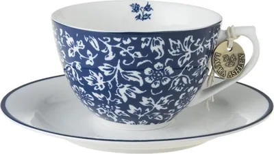 Produktbild von Laura Ashley Cappuccino Tasse und Untertasse Blueprint Sweet Allysum (2-teilig)