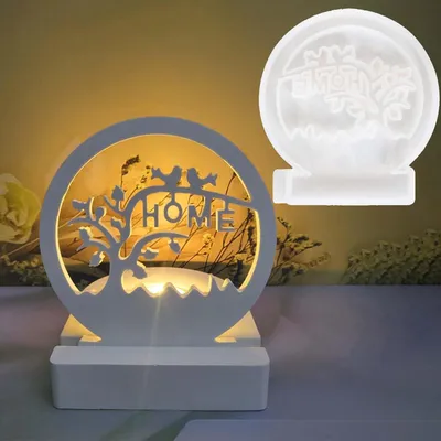 Produktbild von Silikonform Einschieber für Kerzen mit Lebensbaum und HOME Schriftzug
