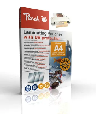 Zdjęcie produktu dla Folia laminująca do papieru A4, ochrona UV, 100 sztuk, grubość 2 x 125 mikronów (250 µm) - wyjątkowo wytrzymała