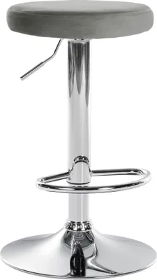 Produktbild von Barhocker HLO-CP291 Samt chrom  grau