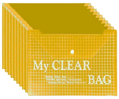 Imagen del producto de Carpeta Sobre Con Cierre Amarillo Transparente A4 20 Piezas