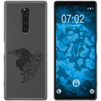 Produktbild von PhoneNatic Case kompatibel mit Sony Xperia 1 Silikon-Hülle Floral Rabe M4-1