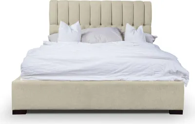 Produktbild von Bett Beige Doppelbett Holz Modern Betten Luxus Stoff Bett Schlafzimmer