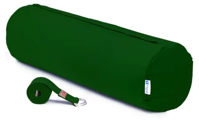 Imagen del producto de Almohada de yoga, rellena de salvado de trigo sarraceno y con correa de algodón orgánico, funda desmontable, ideal para meditación y yoga
