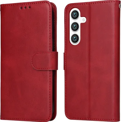 Produktbild von Mobigear Wallet  Samsung Galaxy S24 Hülle Klapphülle Geldbörse - Rot