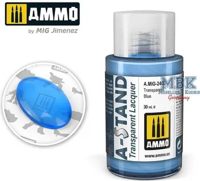 Imagen del producto de Pintura esmalte transparente azul para MIG AMIG2403 A-STAND, 30 ml