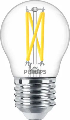 A close-up studio shot of a Philips LED light bulb.