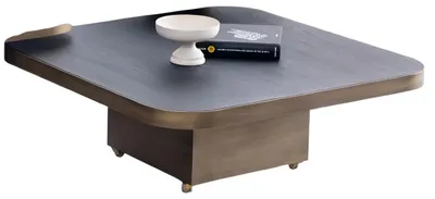 Immagine prodotto di Tavolino da salotto moderno con struttura in metallo e piano in legno