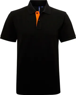 Produktbild von Asquith & Fox Herren Polo-Shirt, kurzärmlig RW4810 (L) (Schwarz/Orange)