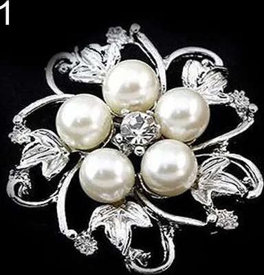 Ladieshow Damenbrosche Blumen-Design Mit Strasssteinen - Elegante Kleiderbrosche