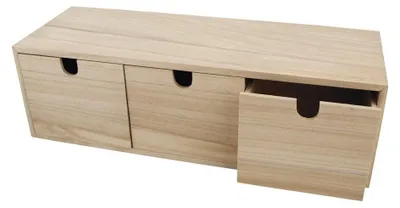 Holzkommode mit 3 Schubladen, 37,5x13x11,5 cm, natur