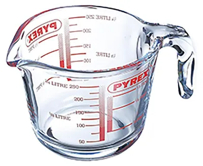 Obrázok produktu pre Pyrex Classic, odmerný pohár z borosilikátového skla, priehľadný, objem 0,25 l