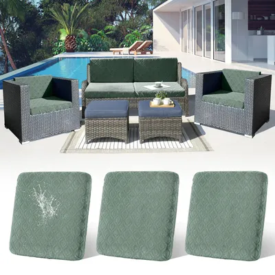 Produktbild von 4 Stück Outdoor Kissen Wetterfest Sofabezug Wasserdicht Sofa Sitzkissenbezug Outdoor Sofa Überzug Bezüge Für Gartenpolster Sofa Cushion Cover Stuhlkissen Ersatz,Hellgrün