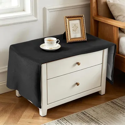 Obrázek produktu pro Čtvercový ubrousek na stůl, rozměry 40x40 cm, černá barva, materiál: polyester