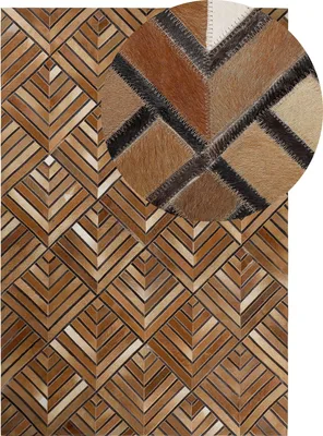 Produktbild von BELIANI Teppich Braun Leder 140 x 200 cm Handgefertigt Rechteckig Exklusiv Wohnzimmer