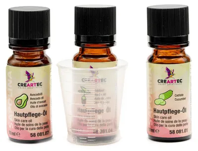 Produktbild von CREARTEC 3er Set Hautpflegemittel - Set mit Jojobaöl, Avocadoöl und Gurkenöl - normale Haut