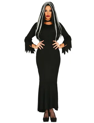 Produktbild von Hexe Gothic Mom Unheimliche Halloween Gestaltung Schwarzes Kleid Mit Lange Ärmel Und Durchdringender Auftritt Ideal Für Mystische Anlässe Und Vergnügliche Feiern, Größe: 42 - 44 (L) Farbe: Schwarz