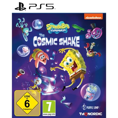 The cover art for the SpongeBob Schwammkopf - The Cosmic Shake PS5 game.