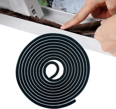 Produktbild von Dichtungsstreifen 10 m x 9 mm x 5 mm, Bürstendichtung, Schwarz, für Tür & Fenster