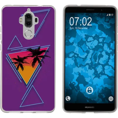 Produktbild von PhoneNatic Case kompatibel mit Huawei Mate 9 Silikon-Hülle Retro Wave Palmen M3