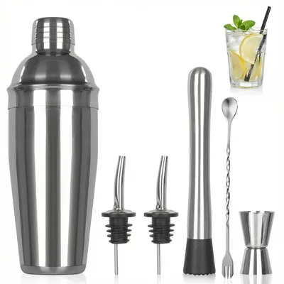 Cocktailshakerset 6-teilig Edelstahl 750ml Barzubehör