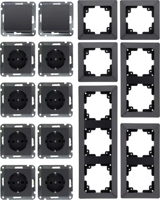 Produktbild von ChiliTec 23269 MILOS Starter 16-tlg "PRO", Anthrazit 8x Steckdose, 2x Schalter, Steckanschlus