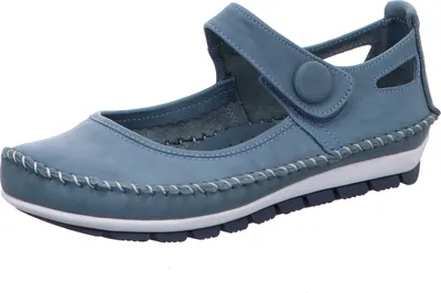 Produktbild von Gemini 003121-01 Damen Ballerina Slipper Mokassin Leder, Größe:42 EU, Farbe:Blau