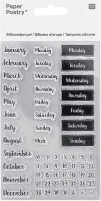 Produktbild von Silikonstempel, Kalender, Handschrift