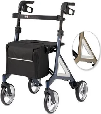Produktbild von Rollator ALEVO ALU mit Rückengurt und Tasche>>>>Farbe: platin