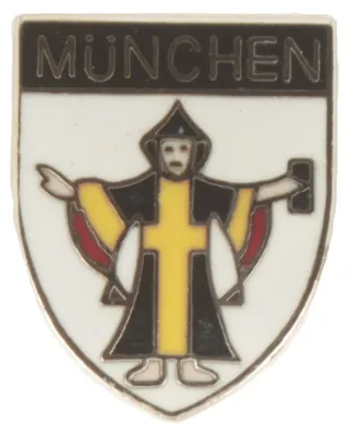 Hutanstecker Münchner Kindl Emblem weiß von Hut-Breiter in bunt