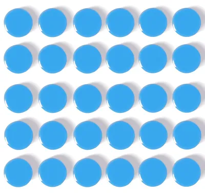 Produktbild von 30 Magnete für Magnettafeln und Whiteboards, starke Kühlschrankmagnete, dekorative kleine runde Magnete, farbenfrohe Klebemagnete für Whiteboards, Pinnwände im Büro und in Klassenzimmern (dunkelpastellblau)