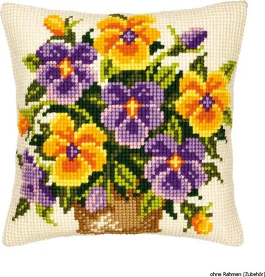 Produktbild von Vervaco PN-0008547 Stickkissen Motiv Blumen 3