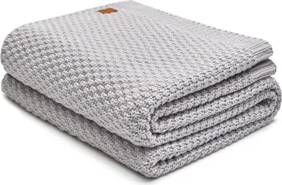 Produktbild von Nordville Kuscheldecke - Hellgrau 140x180 cm aus 100% Bio Baumowlle