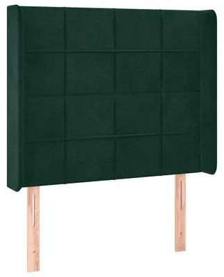 Produktbild von vidaXL Kopfteil mit Ohren Dunkelgrün 93x16x118/128 cm Samt