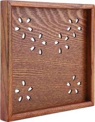 Zdjęcie produktu dla Tradycyjny drewniany talerz do herbaty Kawa Owoce Przekąski Naczynie do serwowania w domu Restauracja 18 * 18 cm