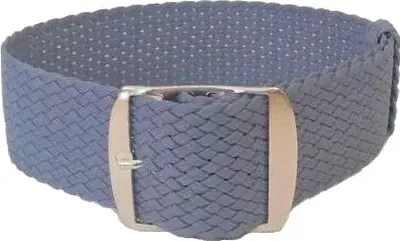 Produktbild von ClassicWatchStraps Perlon Uhrenarmband - Jeans Blau, 18 mm, Silber gebürstet