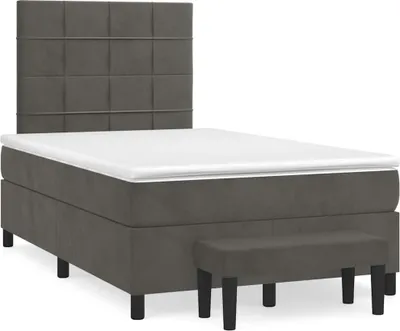 Produktbild von vidaXL Boxspringbett mit Matratze Dunkelgrau 120x190 cm Samt
