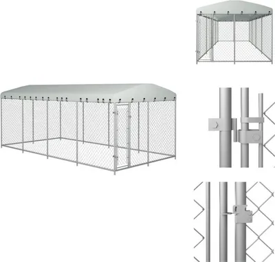 Produktbild von vidaXL Outdoor-Hundezwinger mit Überdachung 8x4x2,3 m - Hundezwinger & -ausläufe