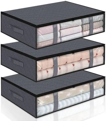 Produktbild von Kleideraufbewahrungsboxen, 3er-Set, 60x45x15cm, Textil