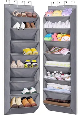 Immagine prodotto di P scaffale sospeso per scarpe, con 8 tasche profonde per 20 paia di scarpe, colore grigio, 160 cm