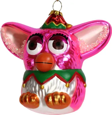 Produktbild von Christbaumschmuck Glas 11,6cm Furby Figur Pink