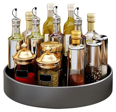 Produktbild von Drehteller Organizer Edelstahl 32CM Multifunktionales Drehtablett & Drehbares Gewürzregal, Drehorganizer für die Küche