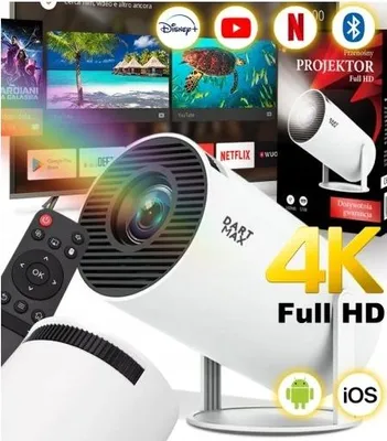 Produktbild von Full Hd 4K Led Projektor Mit Wifi, Usb, Hdmi, Android 180° Drehung Und Lautsprecher