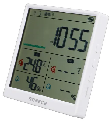 Produktbild von WiFi-Thermometer und Hygrometer, Raumtemperatur- und Luftfeuchtigkeitsmonitor mit App-Benachrichtigung, Fernüberwachung, Datenexport für Zuhause, Büro, Lager