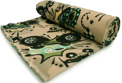 Produktbild von Fleece DTY stoff gedruckt (250g), Monster Truck, Beige, 50 x 160 cm