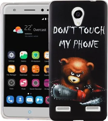 Produktbild von Handy Hülle für ZTE Blade L7 Cover Case Schutz Tasche Motiv Slim Silikon TPU Schriftzug Bär mit Kettensäge