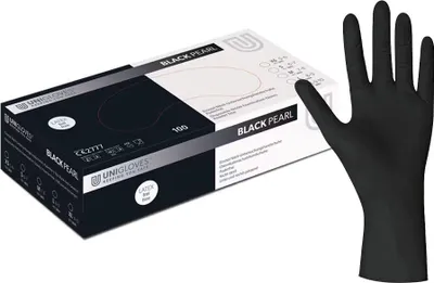 Image de Gants d'examen, noir, nitrile, non stériles non poudrés 100 pièces, taille S