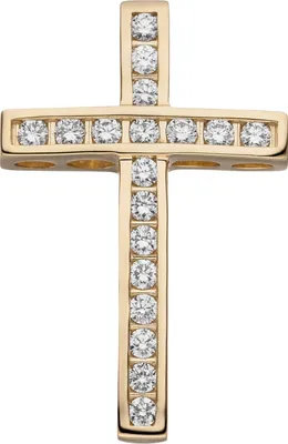 Produktbild von Anhänger Kreuz 585 Gold Gelbgold 18 Diamanten Brillanten Kreuzanhänger
