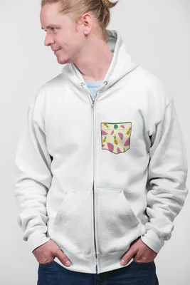 Produktbild von D&B Uni Hoodie ZIPPO00032 Fruit Weiß-Größe M