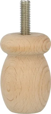 Produktbild von Stilvoller Sofafuß Möbelfuß Buche Vollholz 55mm Höhe M8 Gewinde Holzfuß Ø 36mm Möbelzubehör